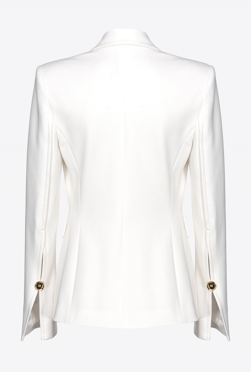 SNOW WHITE Pinko Single-breasted fabric-stitch blazer | LMYSX31702