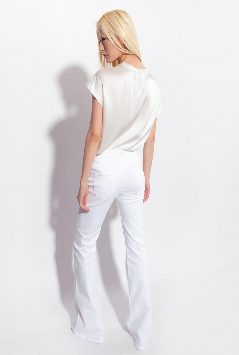SNOW WHITE Pinko Stretch satin top | EMYVG73210