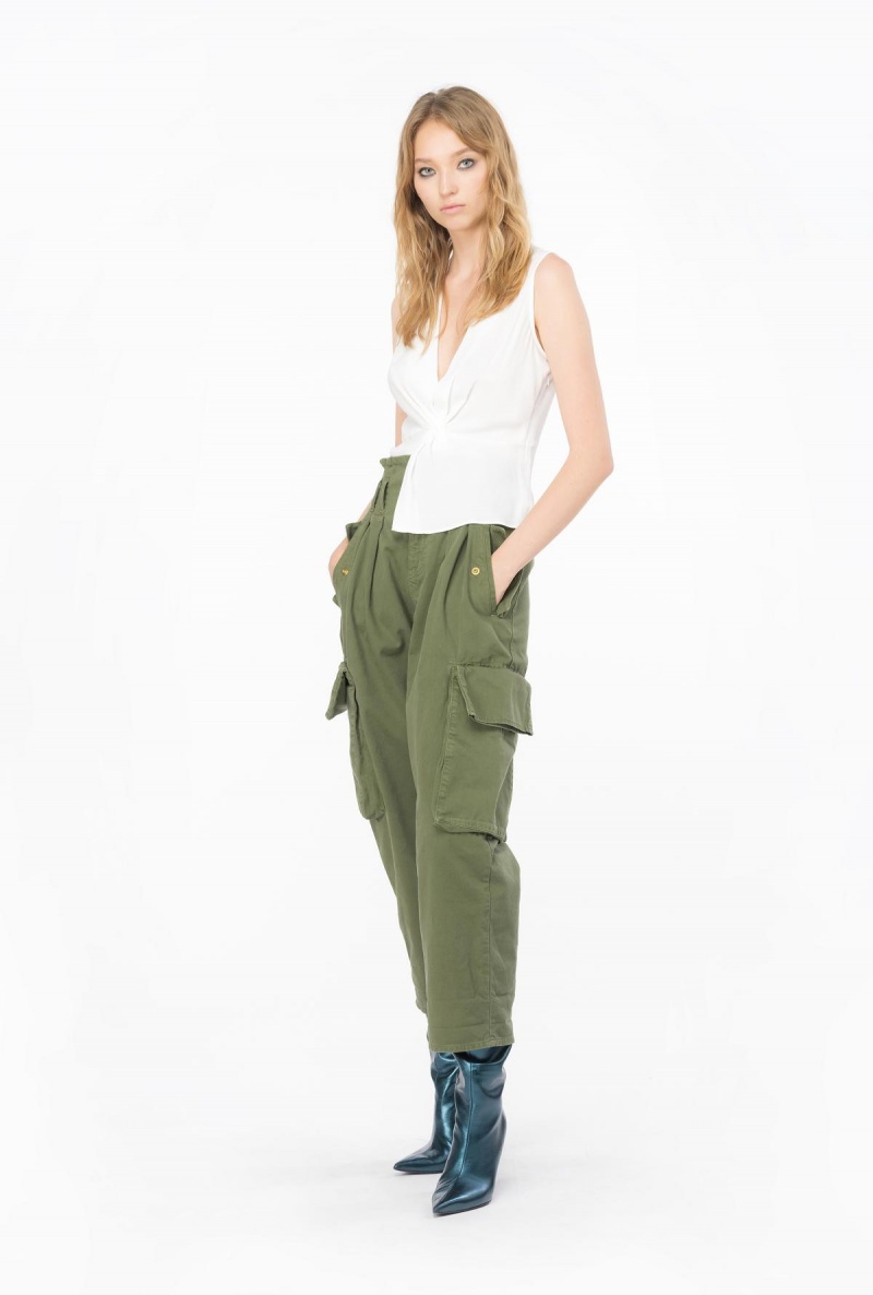 SNOW WHITE Pinko V-neck crepe top | MYXBR35299