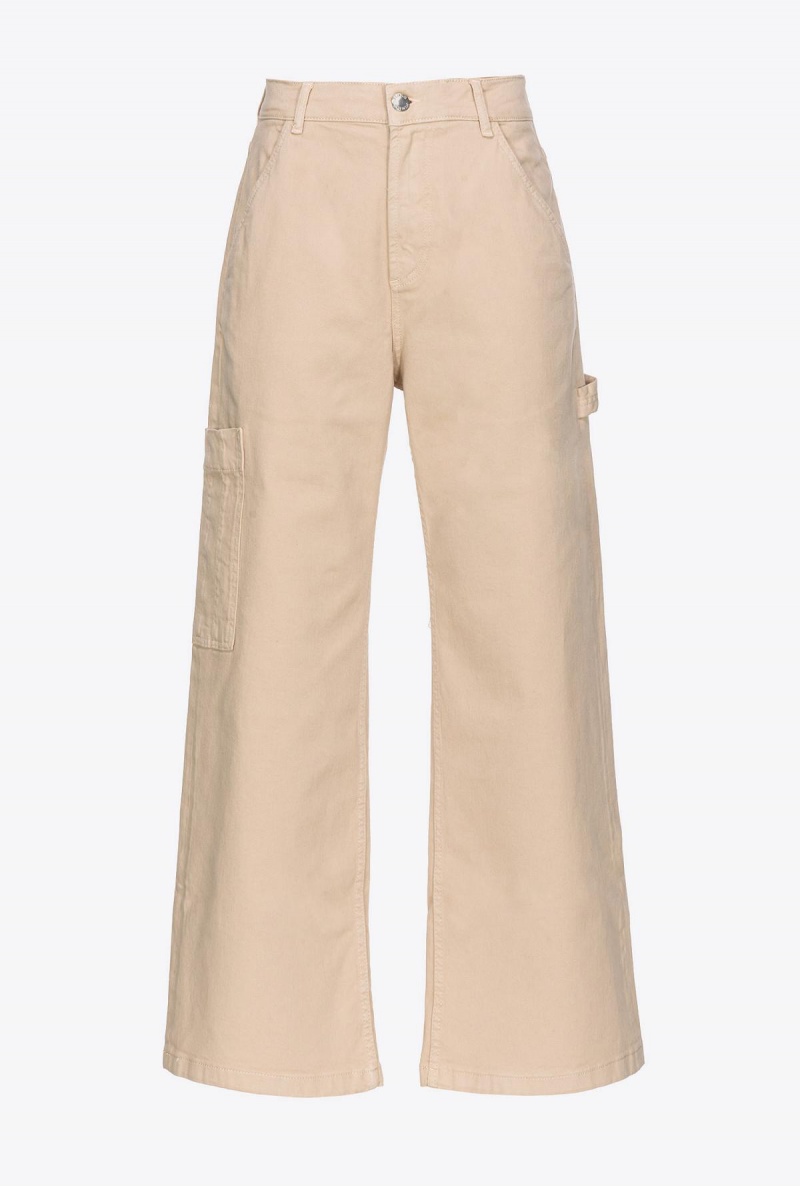 STONE Pinko Stretch gabardine cargo trousers | MMYHR75410