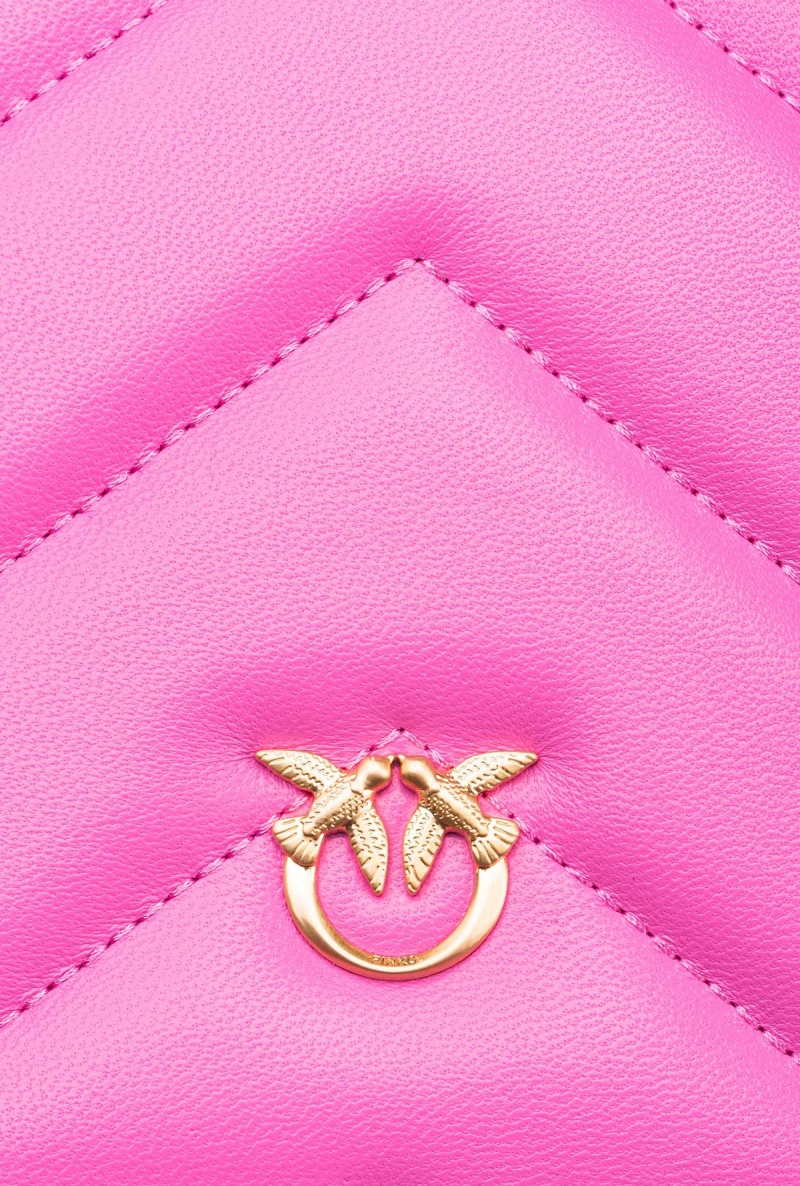 STRAWBERRY-BRUSHED GOLD Pinko Classic Love Bag Click Big Chevron | QMYWA28769