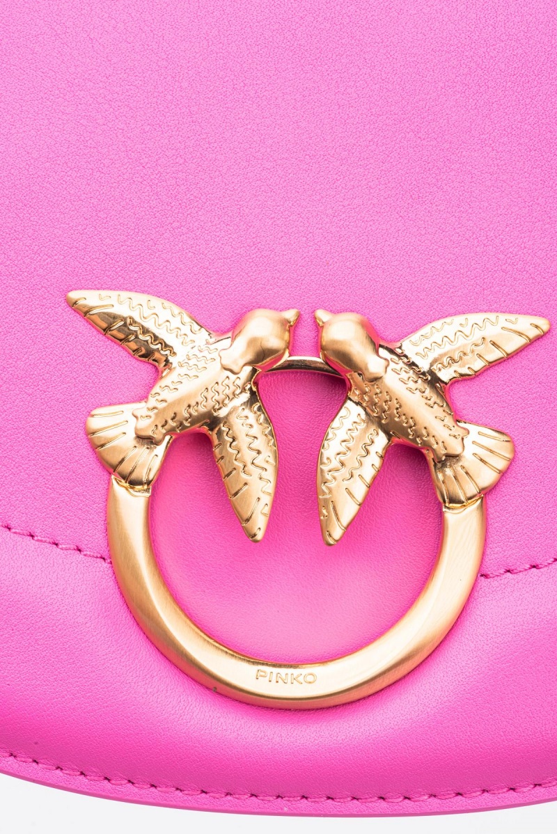 STRAWBERRY-BRUSHED GOLD Pinko Galleria Classic Love Bag Click Round | FMYUI94198