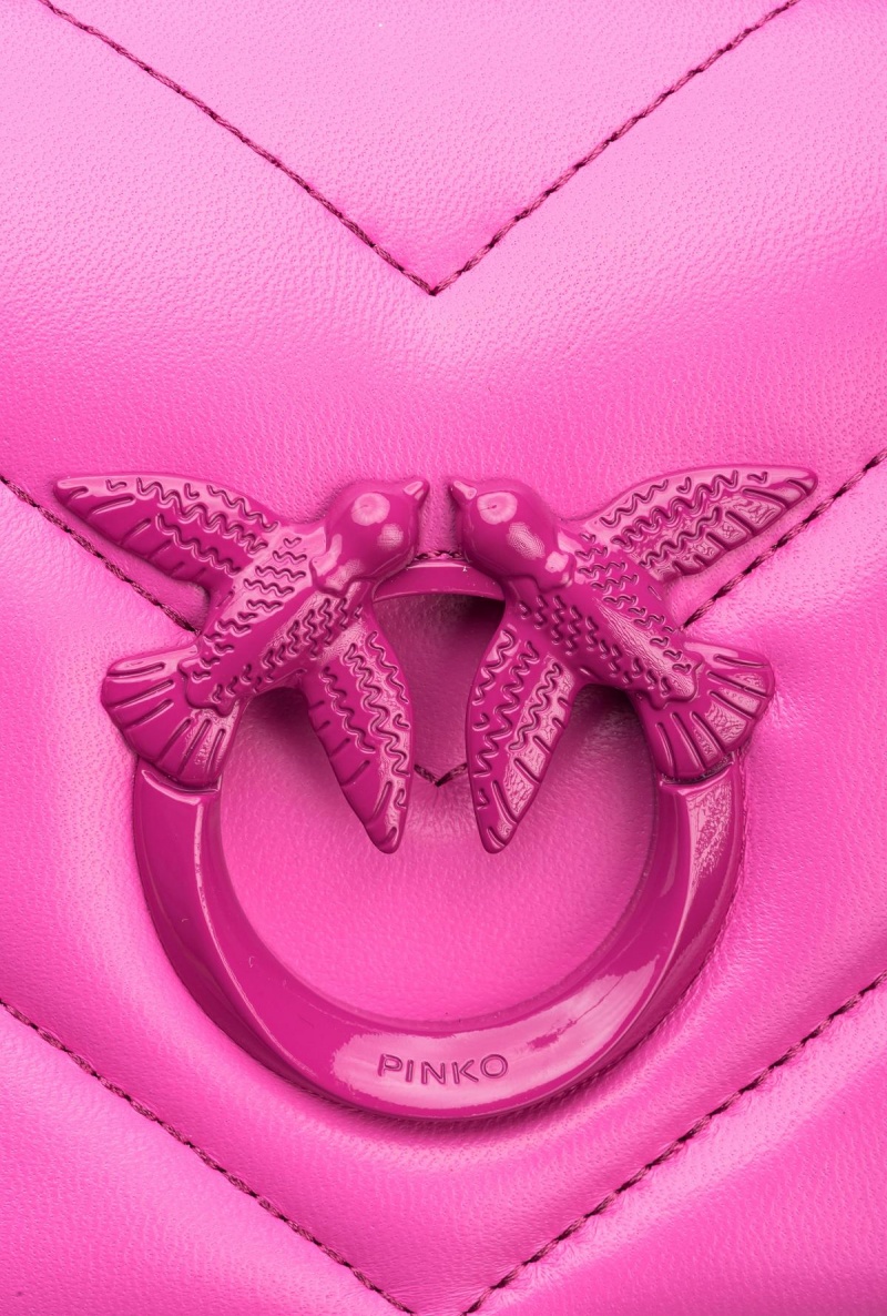 STRAWBERRY+COLOUR CONTRASTING COLOUR Pinko Galleria Mini Love Bag Click Big Chevron Opposite | AMYWC45876