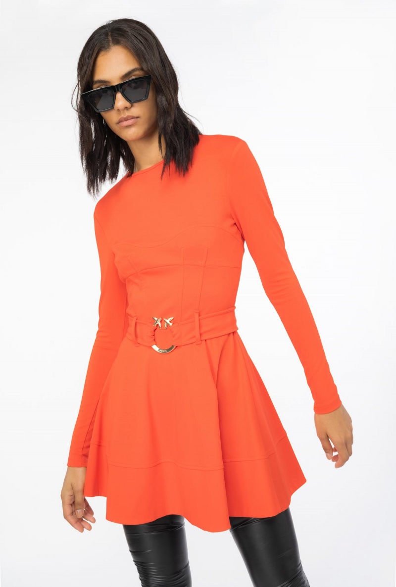 SURIMI ORANGE Pinko Mini dress with piercing belt | QMYWA67196