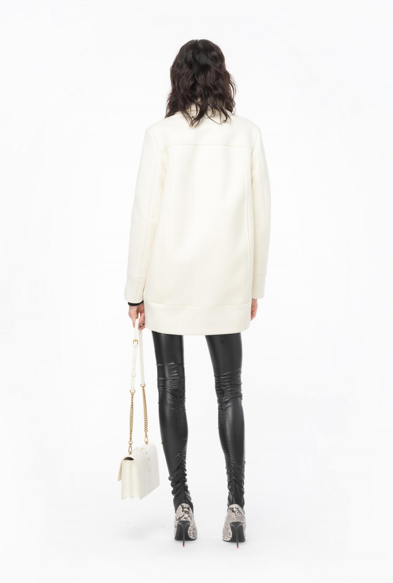 VANILLA ICE-CREAM WHITE Pinko Cloth pea coat | QMYWA96458