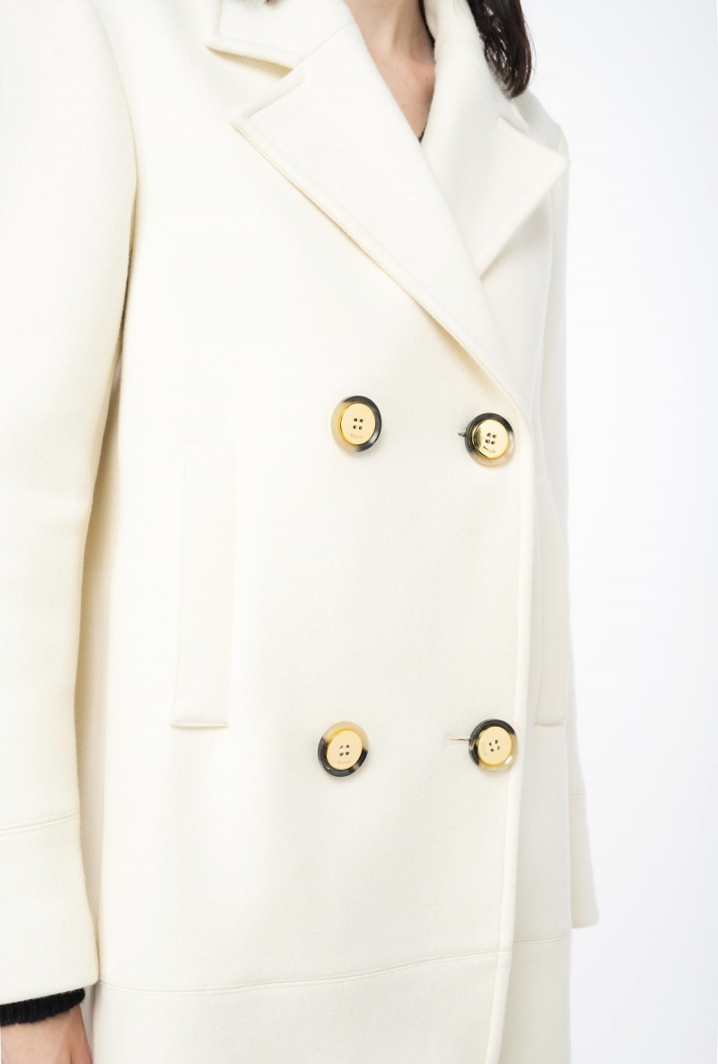 VANILLA ICE-CREAM WHITE Pinko Cloth pea coat | QMYWA96458