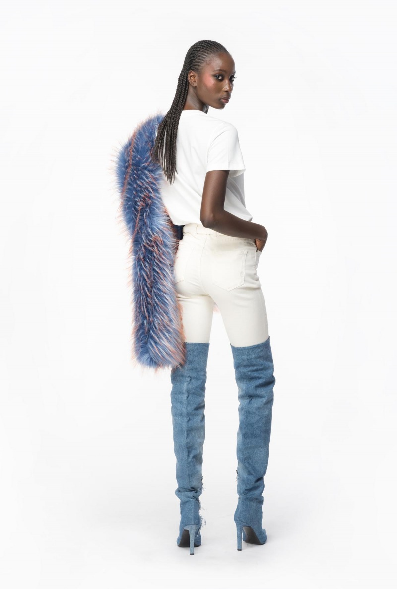 VANILLA ICE-CREAM WHITE Pinko Coloured stretch bull denim skinny jeans | MYZPD71510