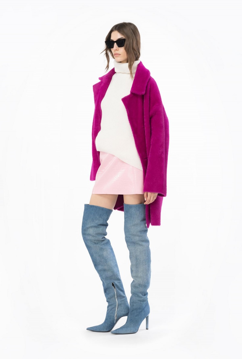 VANILLA ICE-CREAM WHITE Pinko Ribbed turtleneck sweater | XMYBH25166