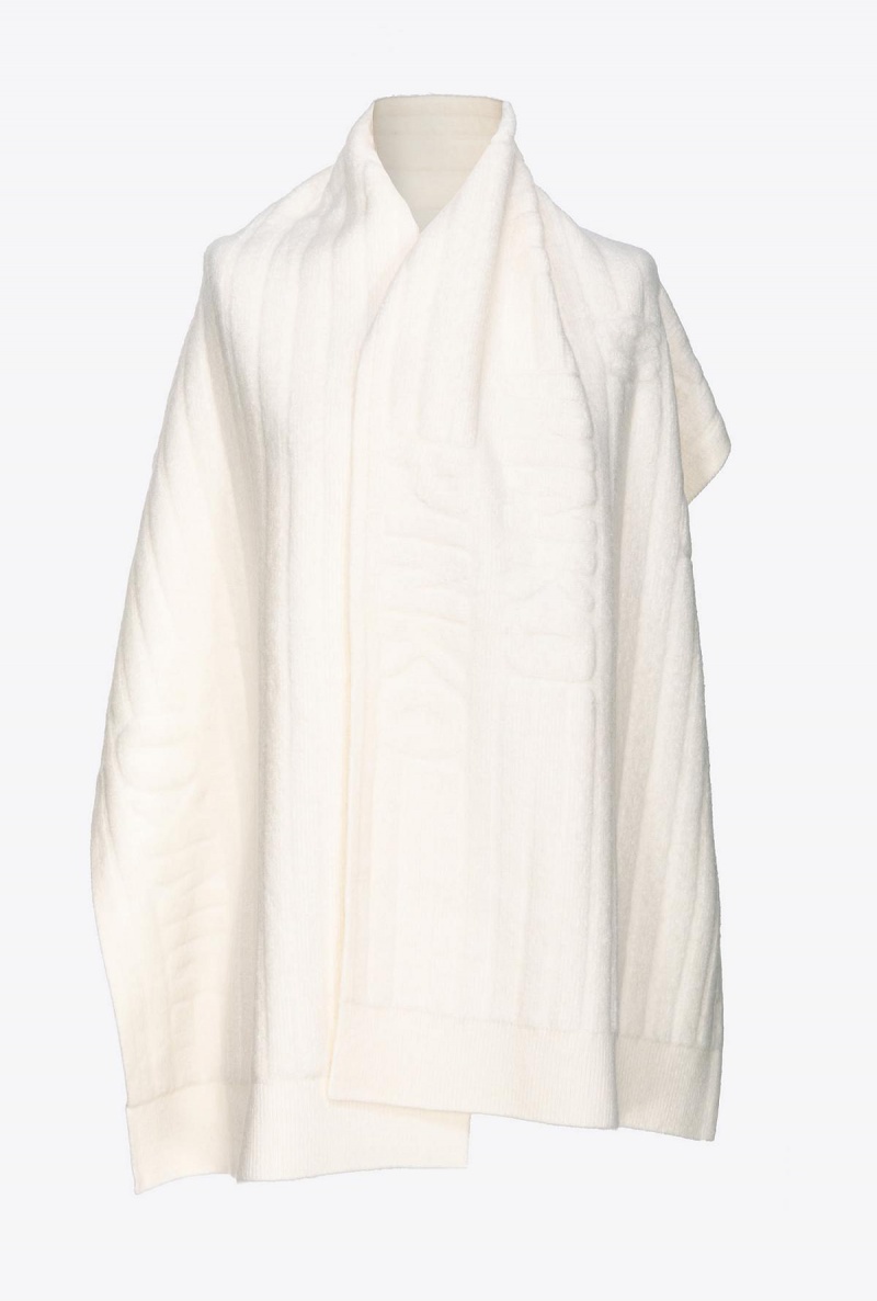 VANILLA ICE-CREAM WHITE Pinko Terry-stitched scarf | SMYVO32802