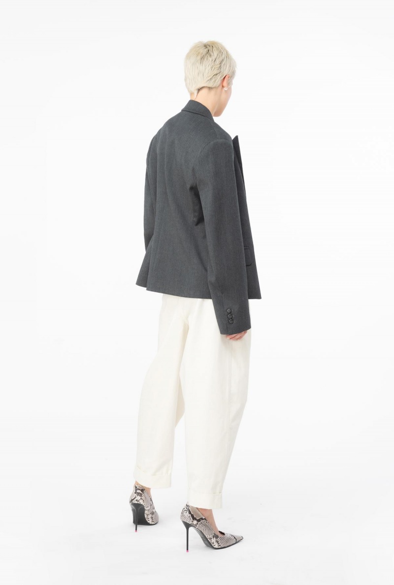 VANILLA ICE-CREAM WHITE Pinko Wide-leg gabardine trousers | DMYVO68660