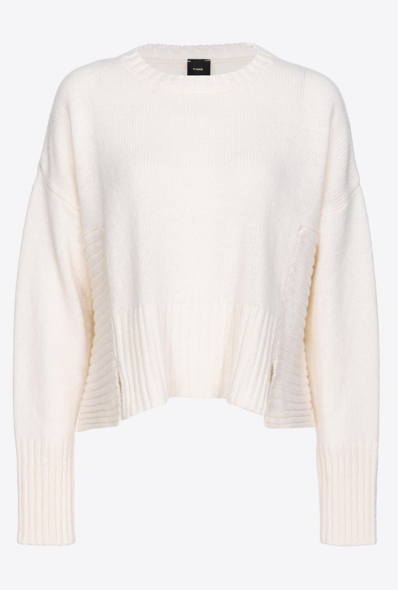 VANILLA ICE-CREAM WHITE Pinko Wool and cashmere sweater | AMYDF55260