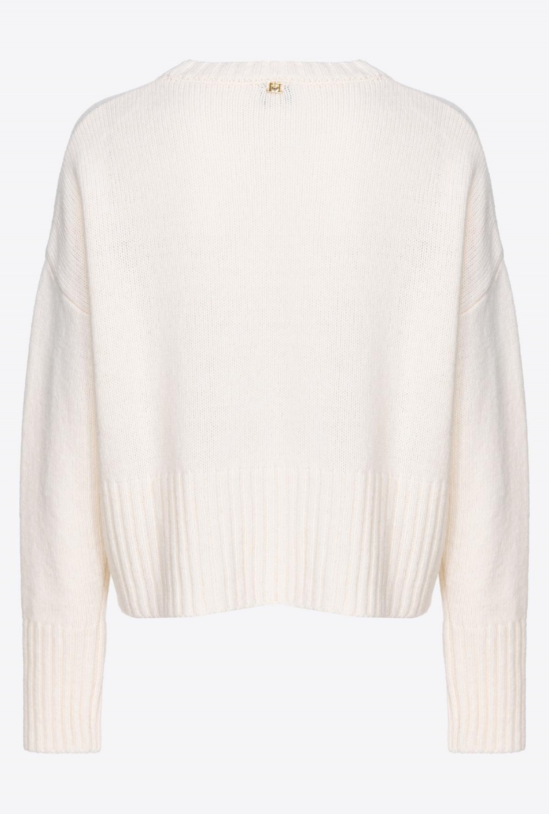 VANILLA ICE-CREAM WHITE Pinko Wool and cashmere sweater | AMYDF55260