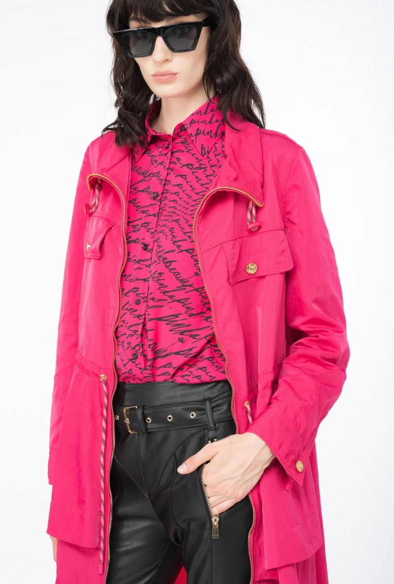 VENICE PINK Pinko Technical twill parka with flounce | LMYTR50452
