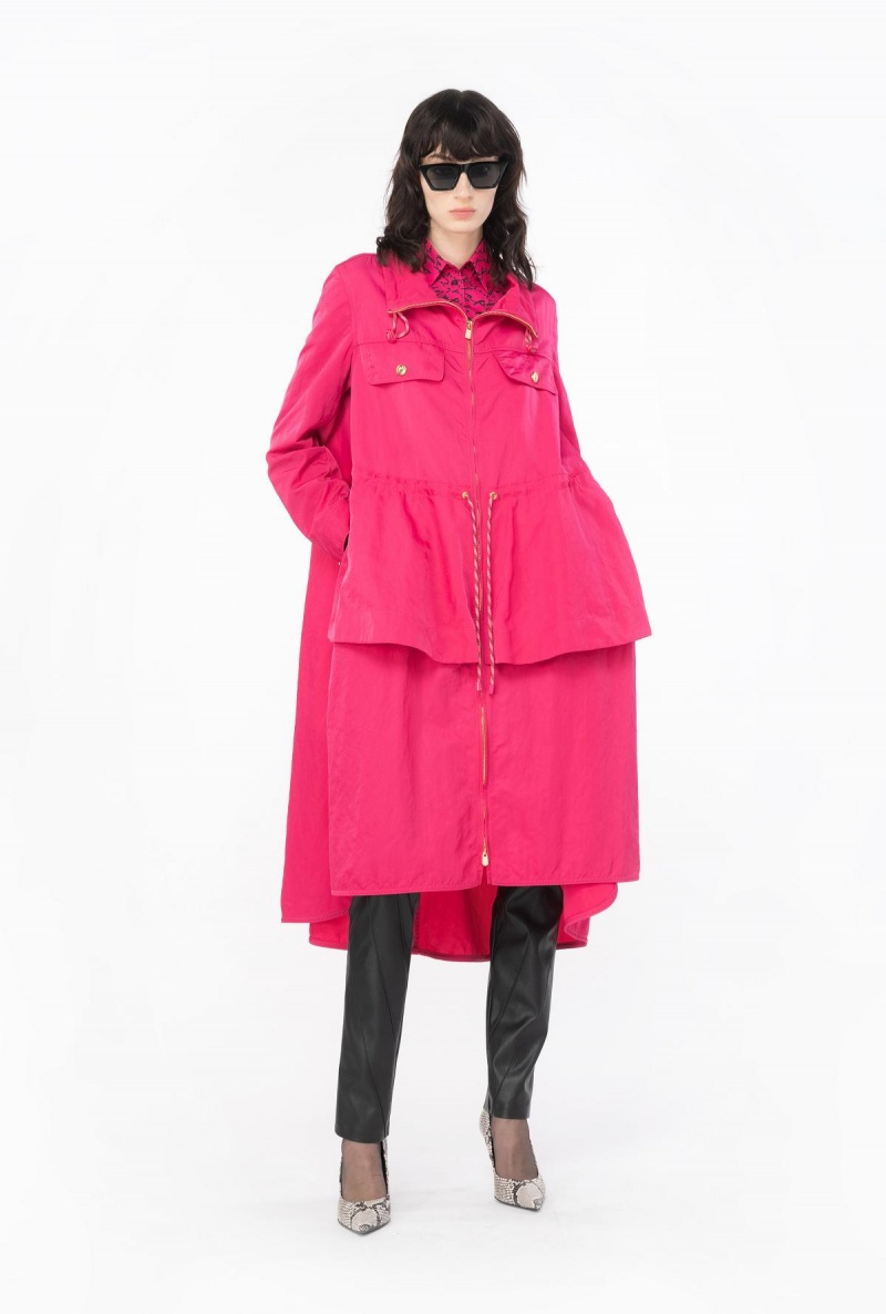 VENICE PINK Pinko Technical twill parka with flounce | LMYTR50452