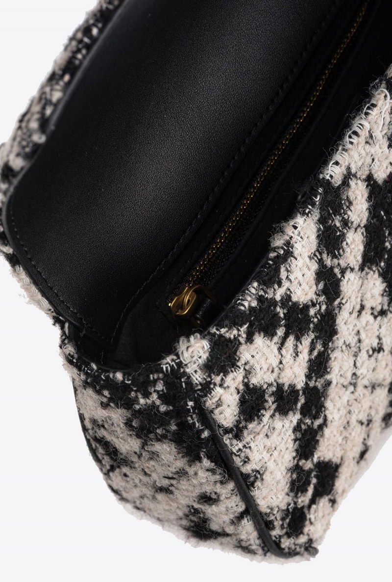 WHITE/BLACK-ANTIQUE GOLD Pinko Mini Love Bag One in snake jacquard | PMYER21466