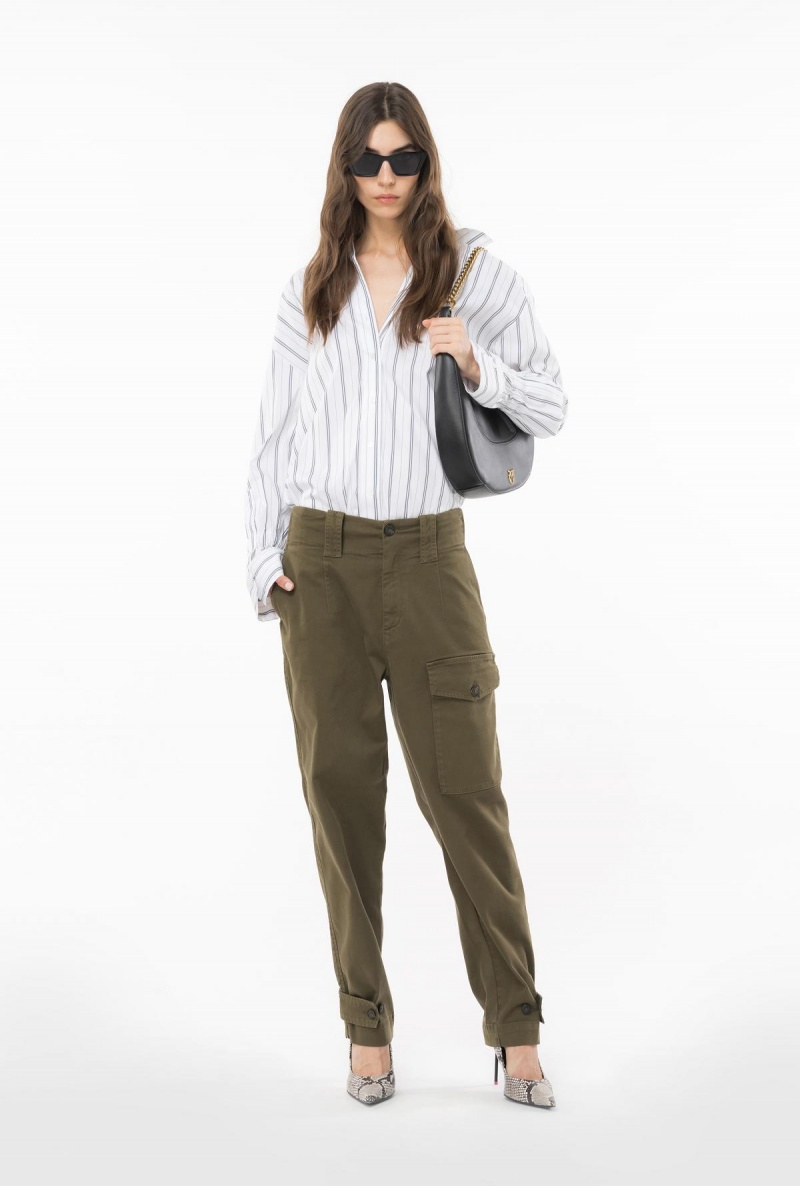 WHITE/BLACK Pinko Double-stripe shirt | SMYNY35551