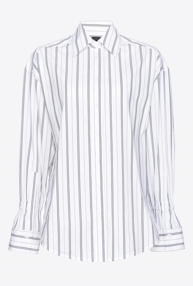 WHITE/BLACK Pinko Double-stripe shirt | SMYNY35551