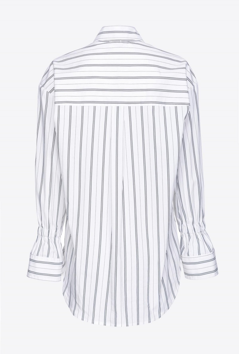 WHITE/BLACK Pinko Double-stripe shirt | SMYNY35551