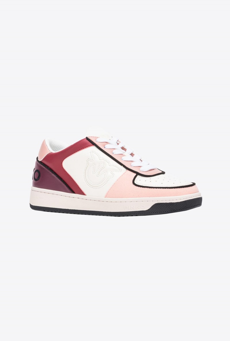 WHITE/PINK/RED Pinko Basketball Sneakers | LMYSX74339