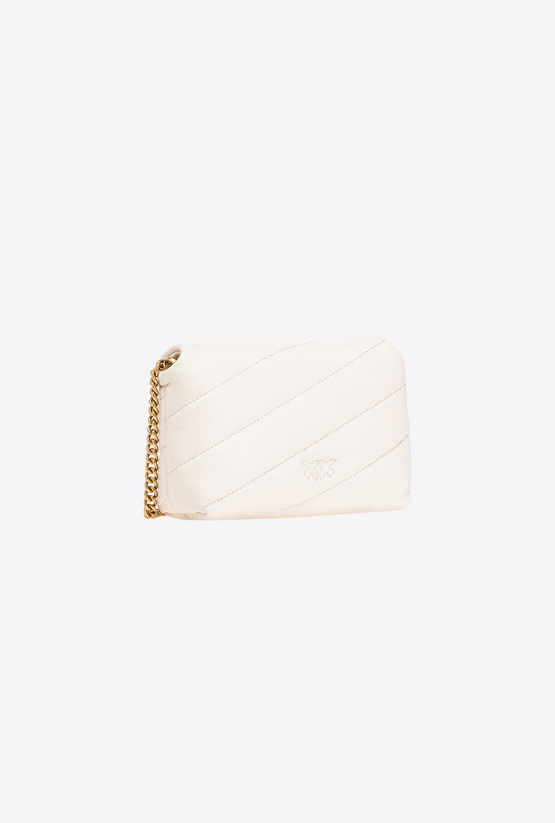 WHITE+WHITE-ANTIQUE GOLD Pinko Baby Love Bag Puff Maxi Quilt | MYICD47016