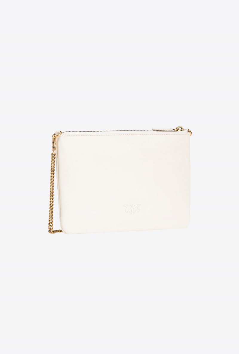 WHITE+WHITE-ANTIQUE GOLD Pinko Classic Flat Love Bag Simply | MYZDE33375