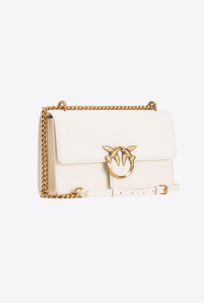 WHITE+WHITE-ANTIQUE GOLD Pinko Classic Love Bag One Simply | UMYND13397