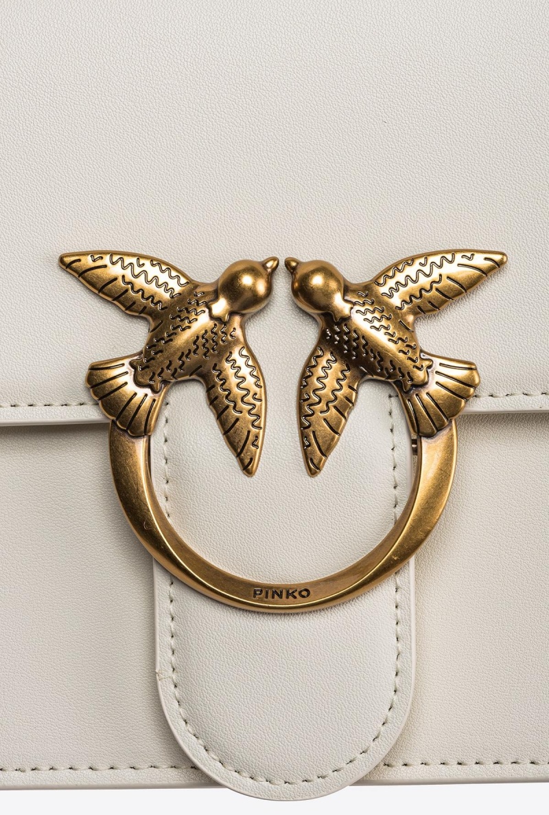 WHITE+WHITE-ANTIQUE GOLD Pinko Classic Love Bag One Simply | UMYND13397