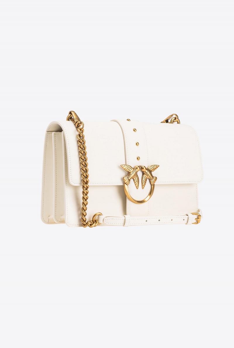 WHITE+WHITE-ANTIQUE GOLD Pinko Classic Love Bag One Simply | MYJKU82677