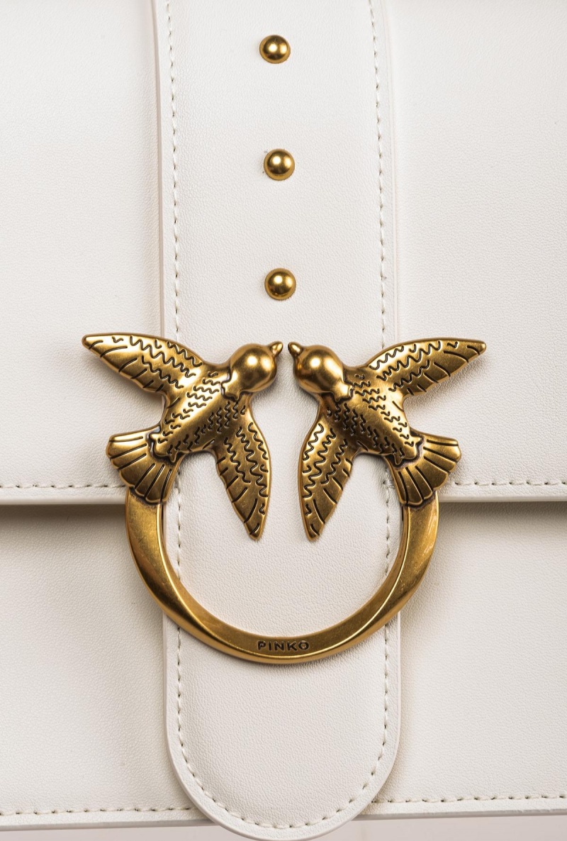 WHITE+WHITE-ANTIQUE GOLD Pinko Classic Love Bag One Simply | MYJKU82677
