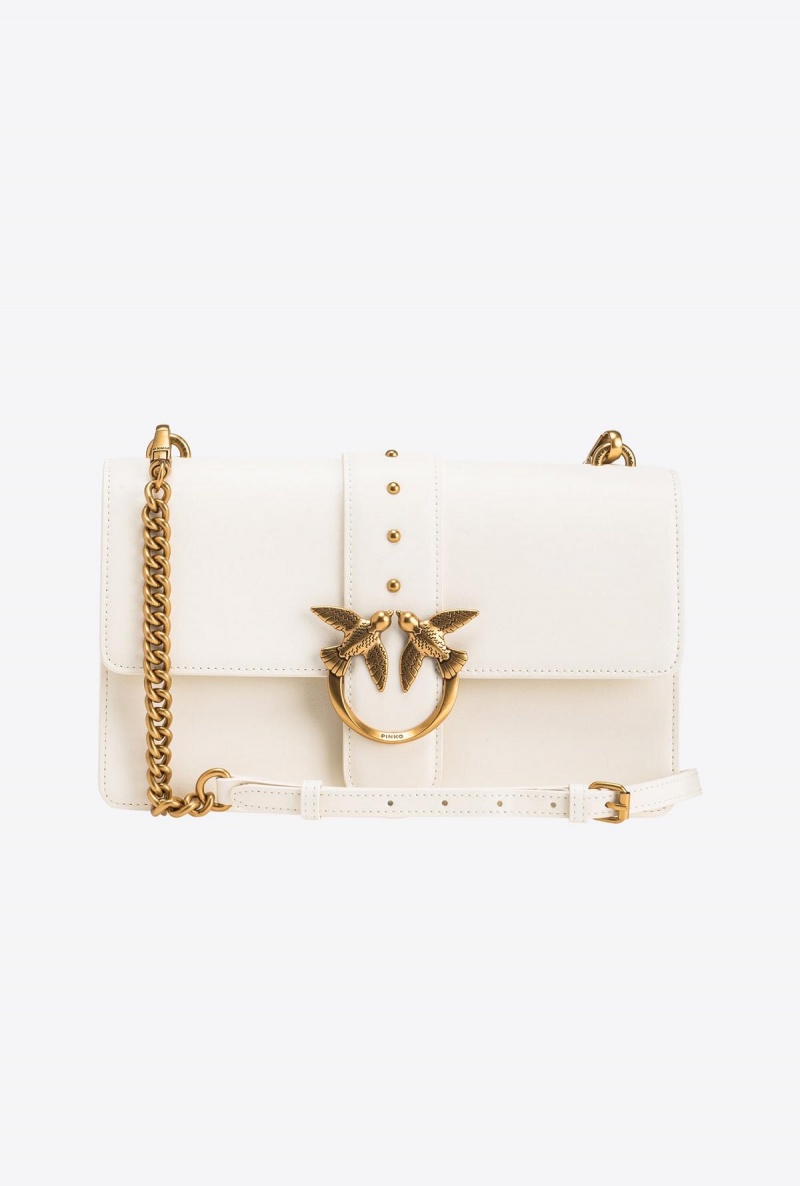 WHITE+WHITE-ANTIQUE GOLD Pinko Classic Love Bag One Simply | MYJKU82677