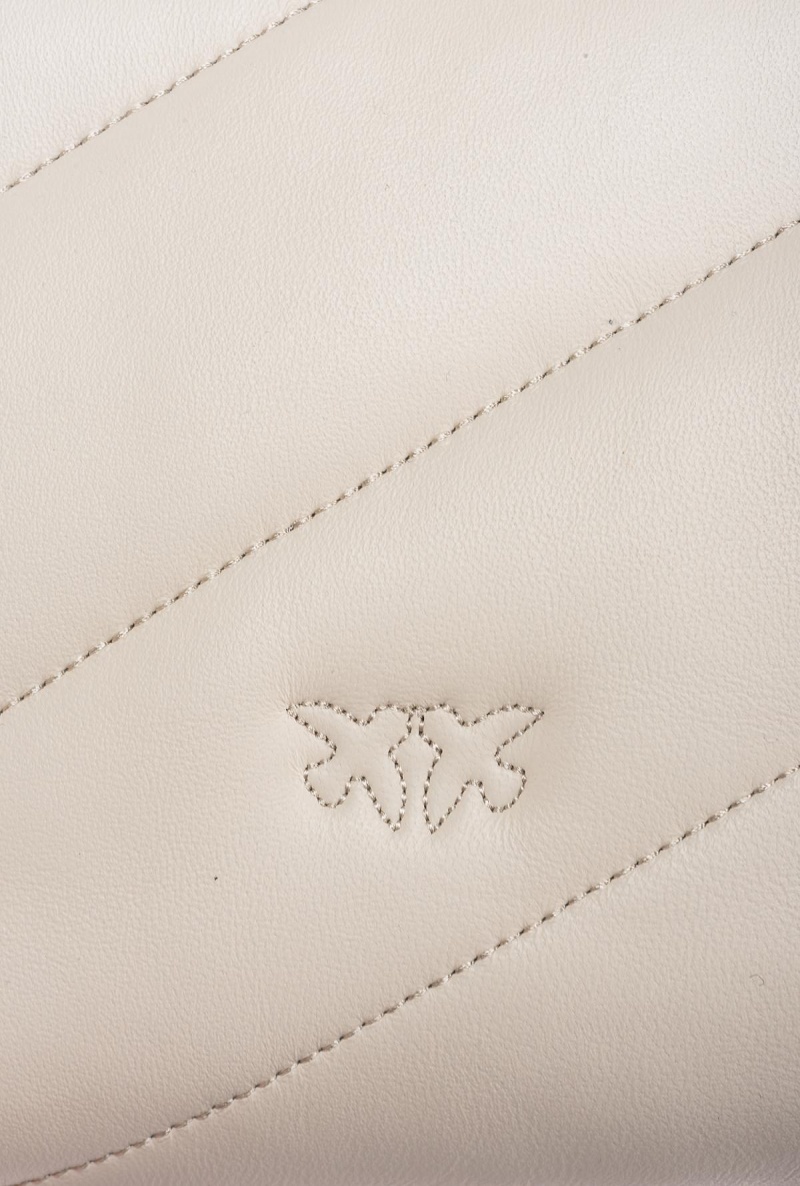 WHITE+WHITE-ANTIQUE GOLD Pinko Classic Love Bag Puff Maxi Quilt | MMYFT66338
