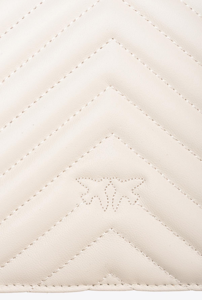 WHITE+WHITE-ANTIQUE GOLD Pinko Classic Love Bag One Chevron | MYJBT77164