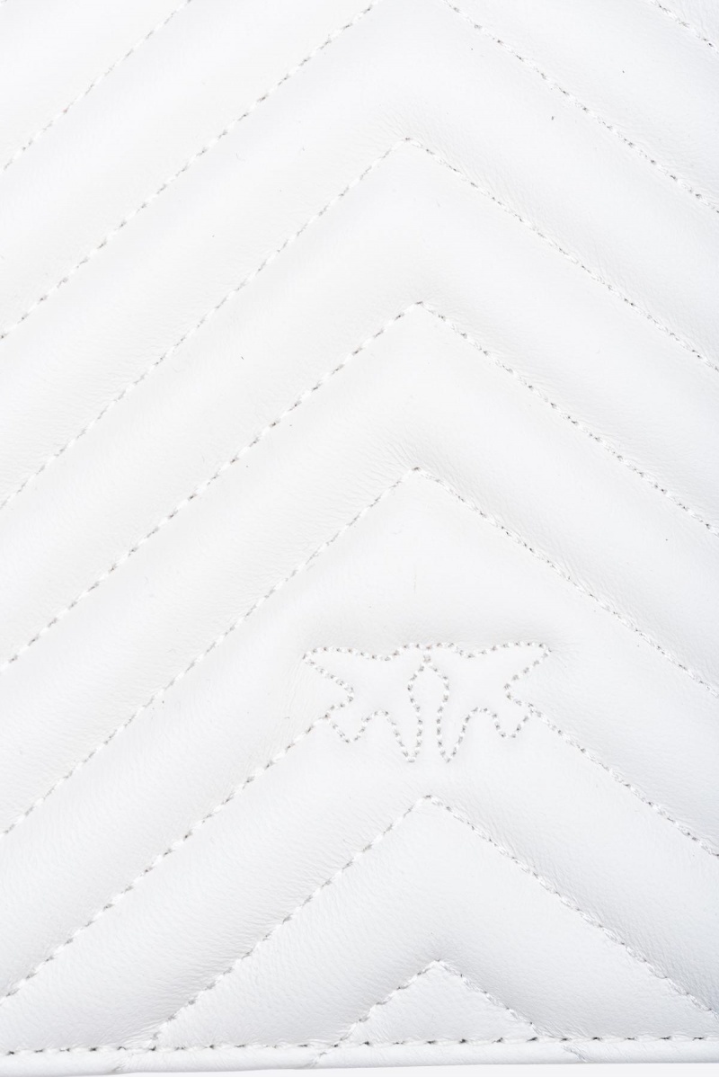 WHITE+WHITE-ANTIQUE GOLD Pinko Classic Love Bag Click Chevron | BMYSO78483