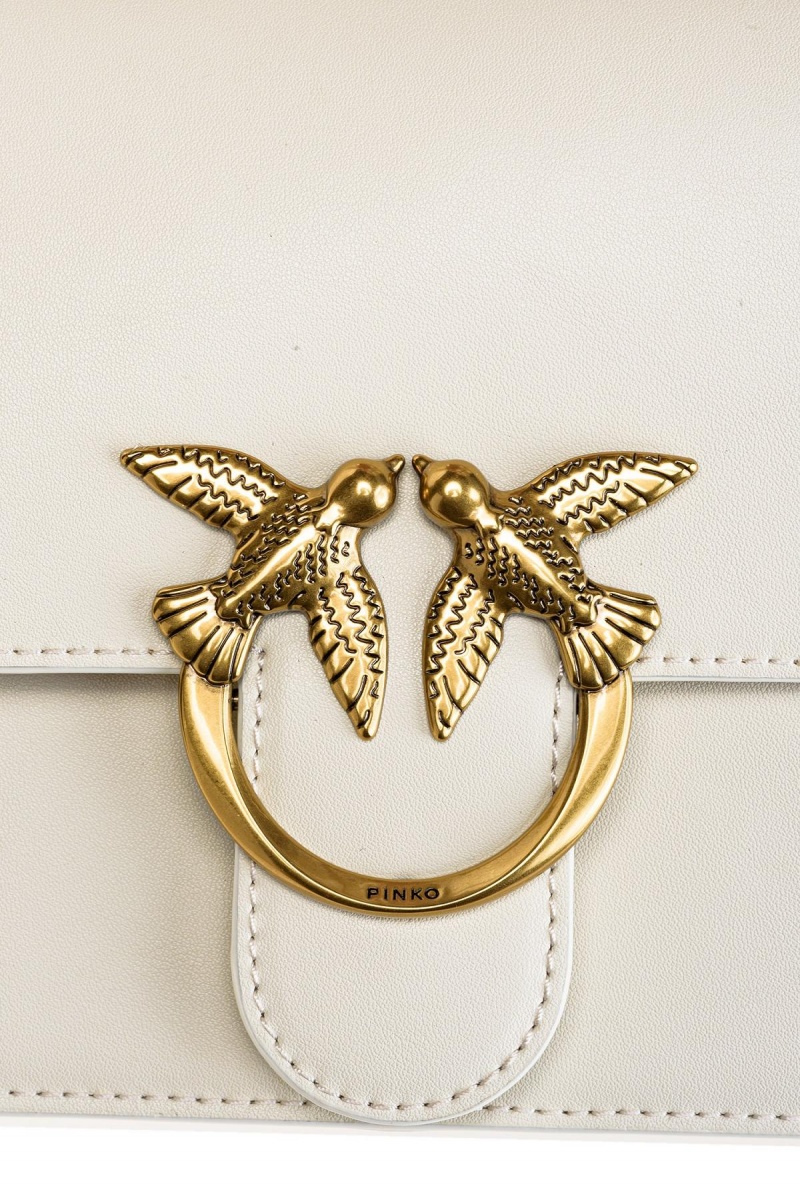 WHITE+WHITE-ANTIQUE GOLD Pinko Classic Love Bag One Light | MYZPD29822