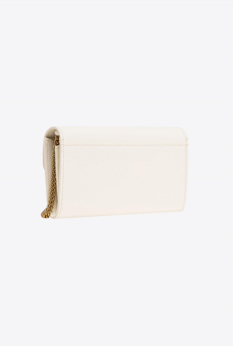 WHITE+WHITE-ANTIQUE GOLD Pinko Love Bag One Wallet Simply | MYCIF28904