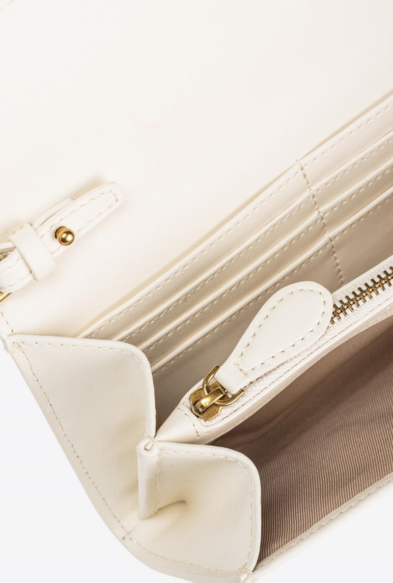 WHITE+WHITE-ANTIQUE GOLD Pinko Love Bag One Wallet Simply | MYCIF28904