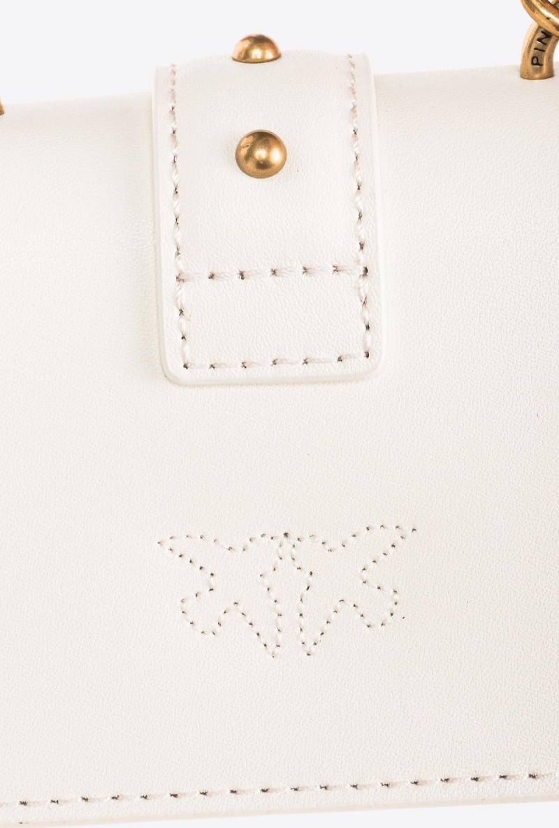 WHITE+WHITE-ANTIQUE GOLD Pinko Micro Love Bag One Simply | DMYVO97291