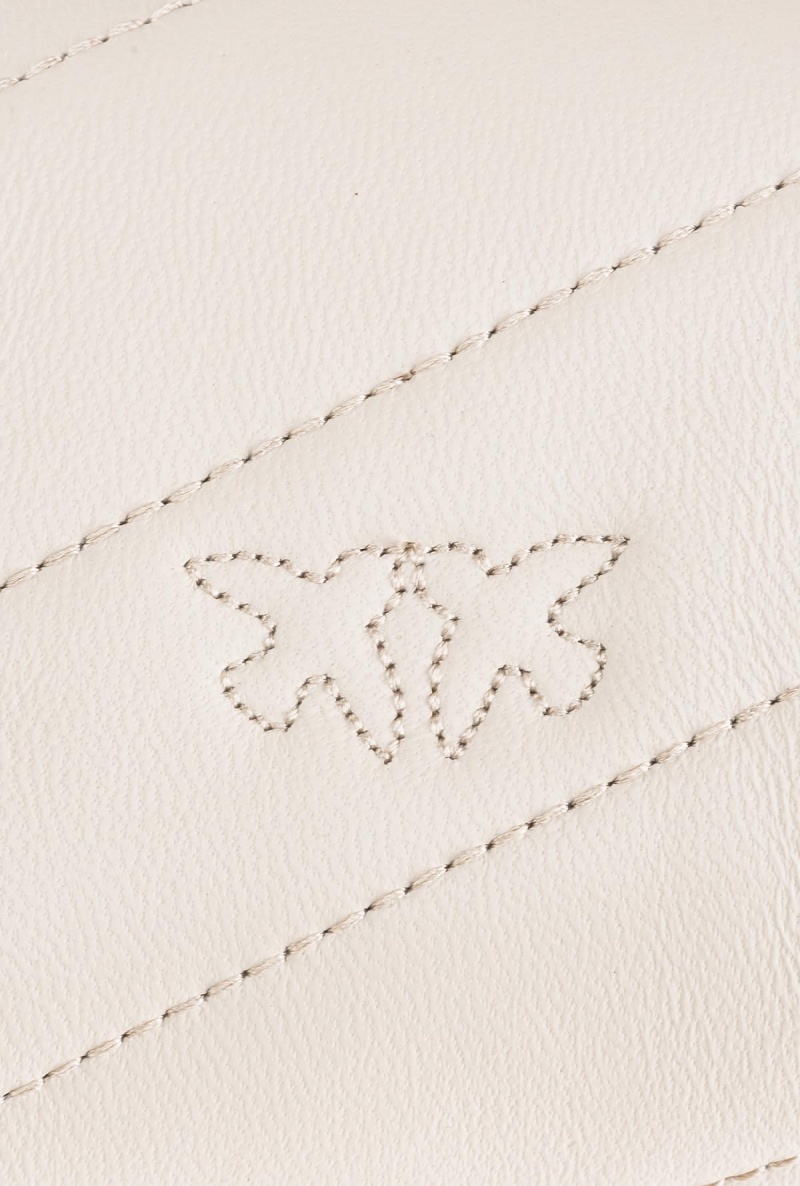 WHITE+WHITE-ANTIQUE GOLD Pinko Micro Love Bag Puff Maxi Quilt | AMYDF81376