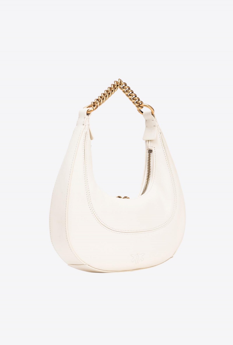 WHITE+WHITE-ANTIQUE GOLD Pinko Mini Brioche Bag Hobo | GMYEC60060