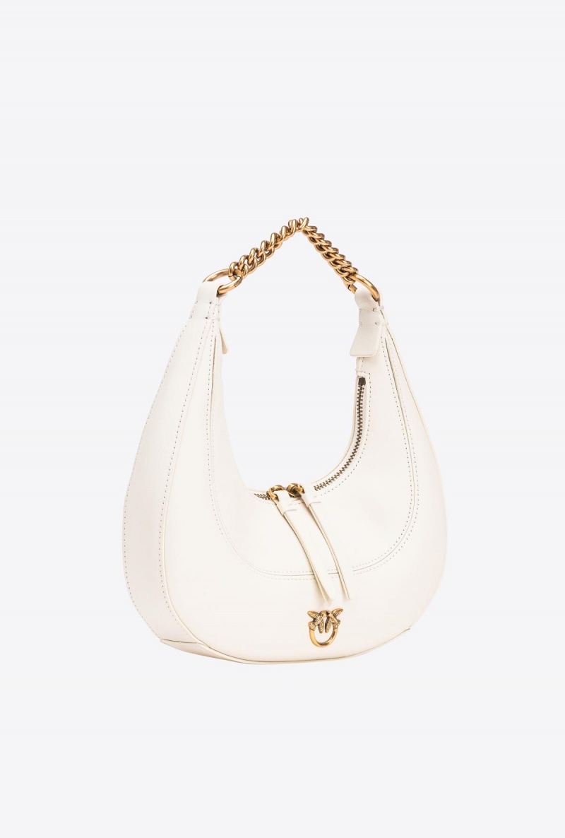 WHITE+WHITE-ANTIQUE GOLD Pinko Mini Brioche Bag Hobo | GMYEC60060