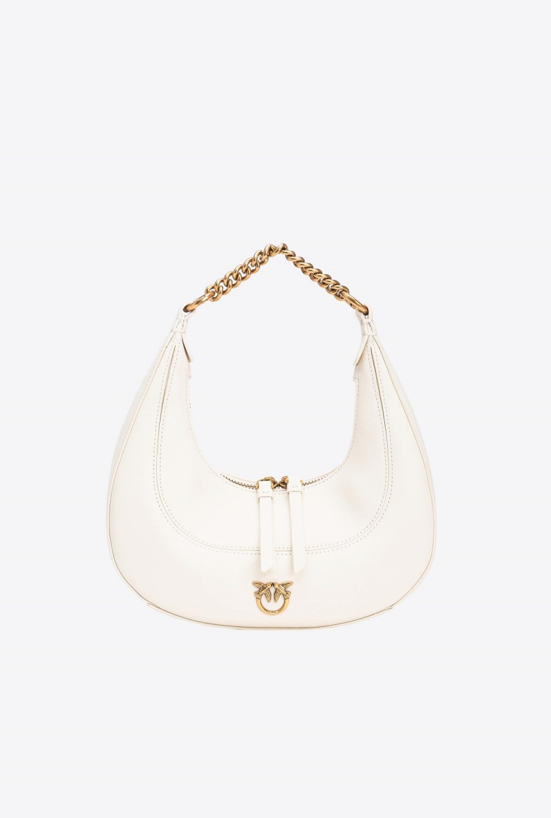 WHITE+WHITE-ANTIQUE GOLD Pinko Mini Brioche Bag Hobo | GMYEC60060