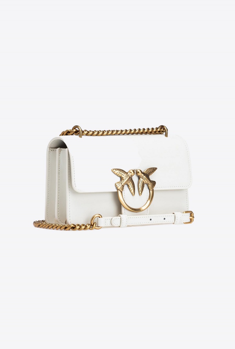 WHITE+WHITE-ANTIQUE GOLD Pinko Mini Love Bag One Simply | LMYTR55230