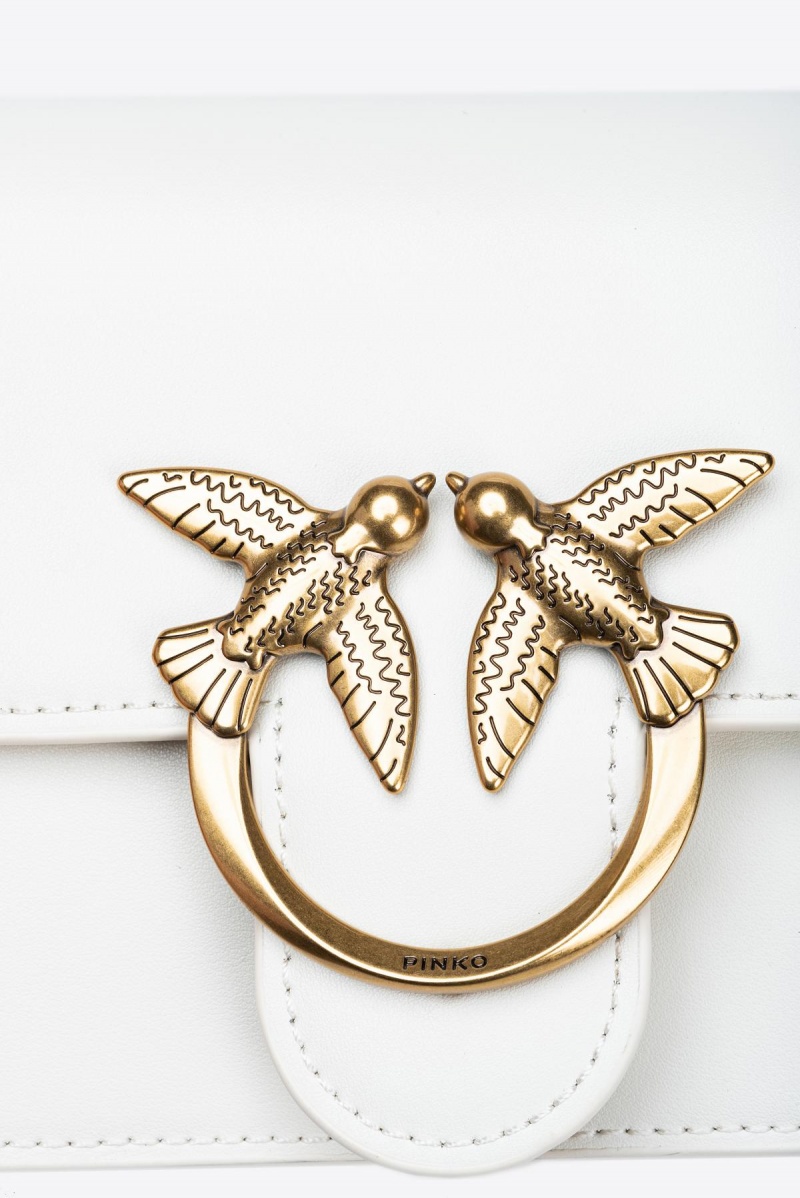 WHITE+WHITE-ANTIQUE GOLD Pinko Mini Love Bag One Simply | LMYTR55230