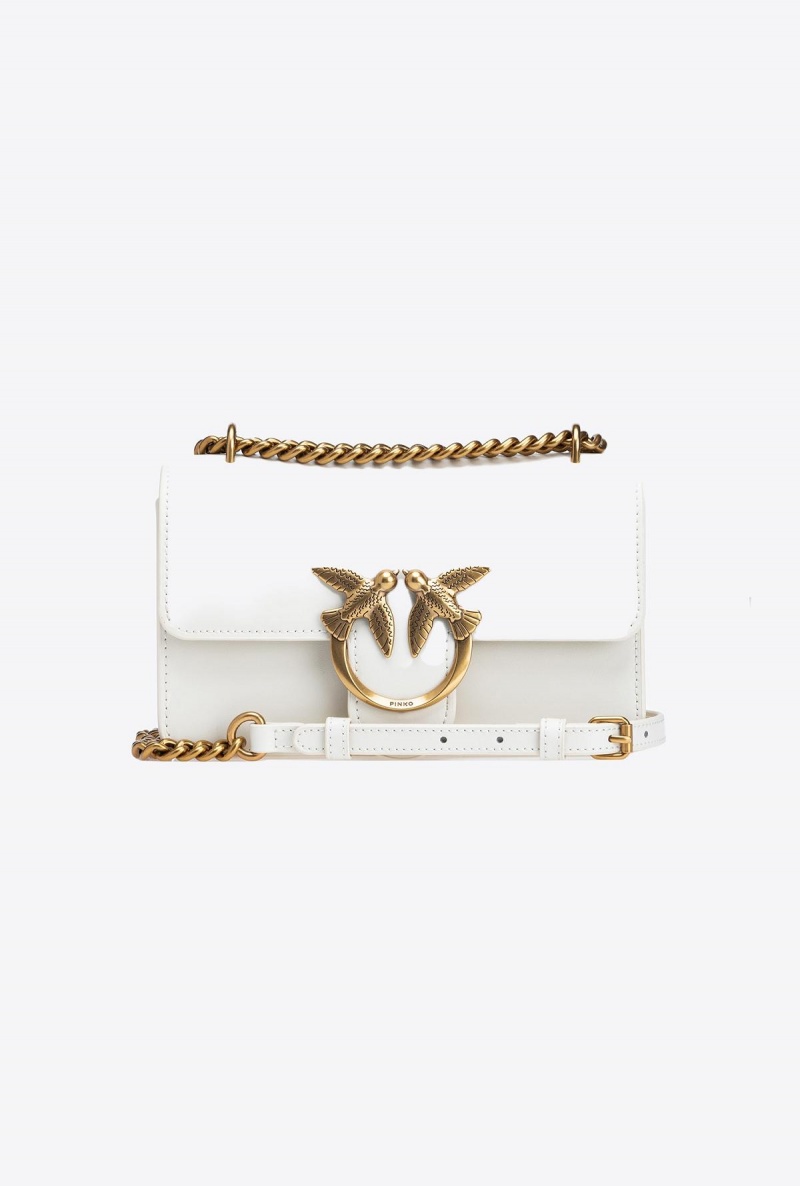 WHITE+WHITE-ANTIQUE GOLD Pinko Mini Love Bag One Simply | LMYTR55230