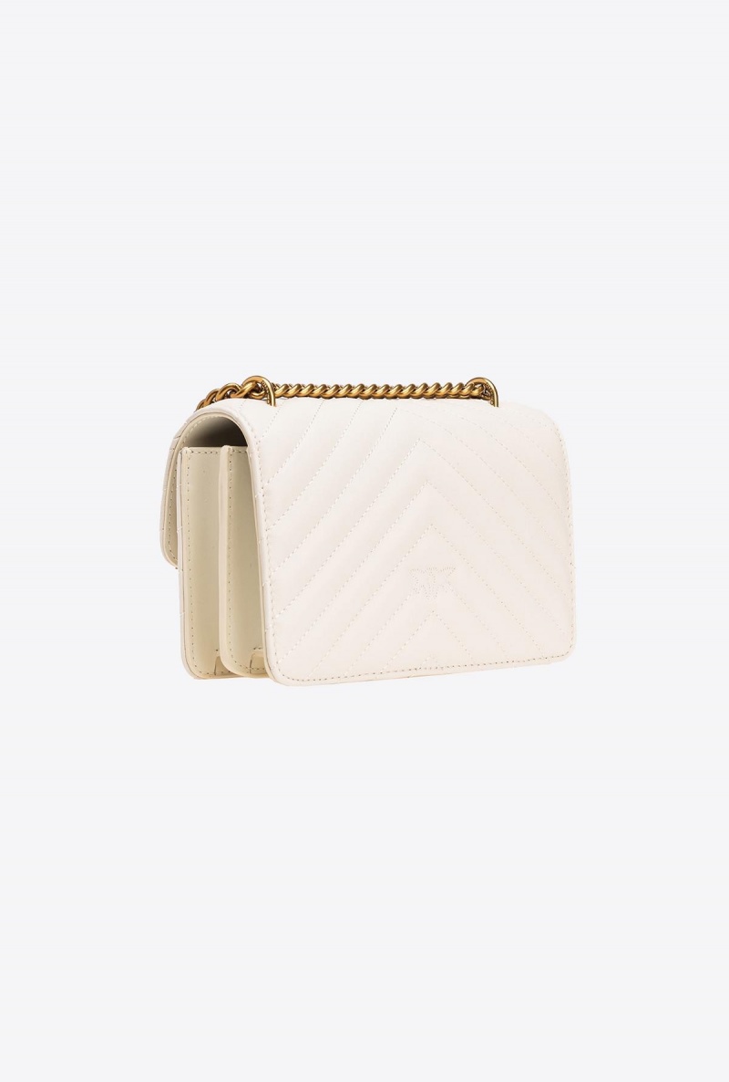 WHITE+WHITE-ANTIQUE GOLD Pinko Mini Love Bag One Simply | AMYWC14987