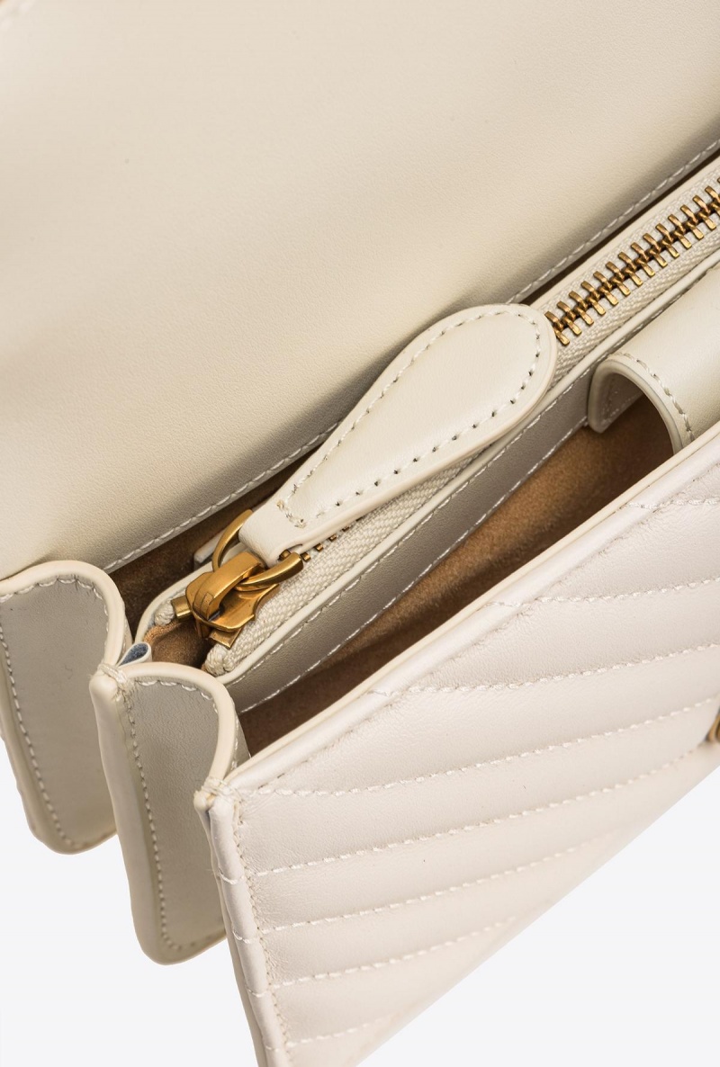 WHITE+WHITE-ANTIQUE GOLD Pinko Mini Love Bag One Simply | AMYWC14987