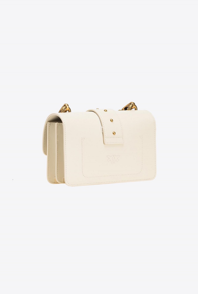 WHITE+WHITE-ANTIQUE GOLD Pinko Mini Love Bag One Simply | MYCVG24761