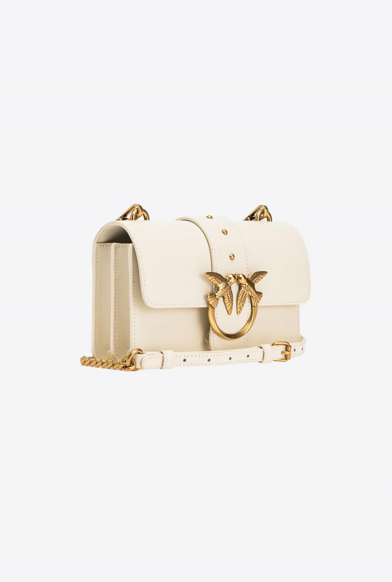 WHITE+WHITE-ANTIQUE GOLD Pinko Mini Love Bag One Simply | MYCVG24761