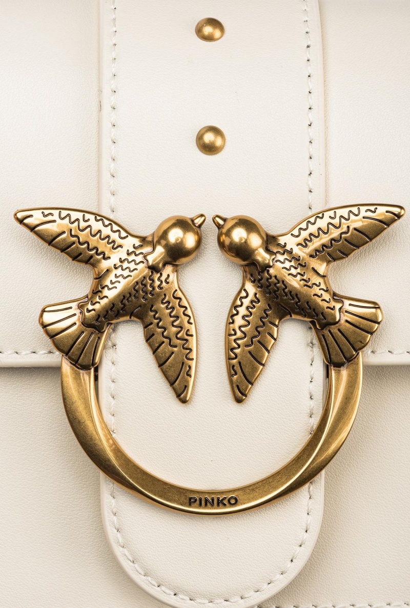 WHITE+WHITE-ANTIQUE GOLD Pinko Mini Love Bag One Simply | MYCVG24761