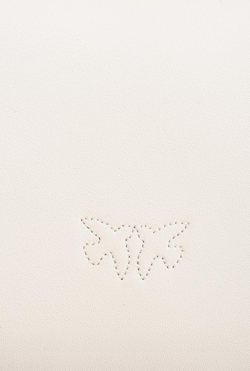 WHITE+WHITE-ANTIQUE GOLD Pinko Mini Love Bag Half Moon Simply | MYQAV81286